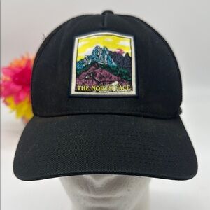 The North Face Outdoor Mountain Scene Flexfit 110 Black Mesh Cap Adjustable